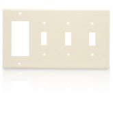 Leviton 80732 4-Gang 3-Toggle 1-Decora/GFCI Device Combination Wallplate
